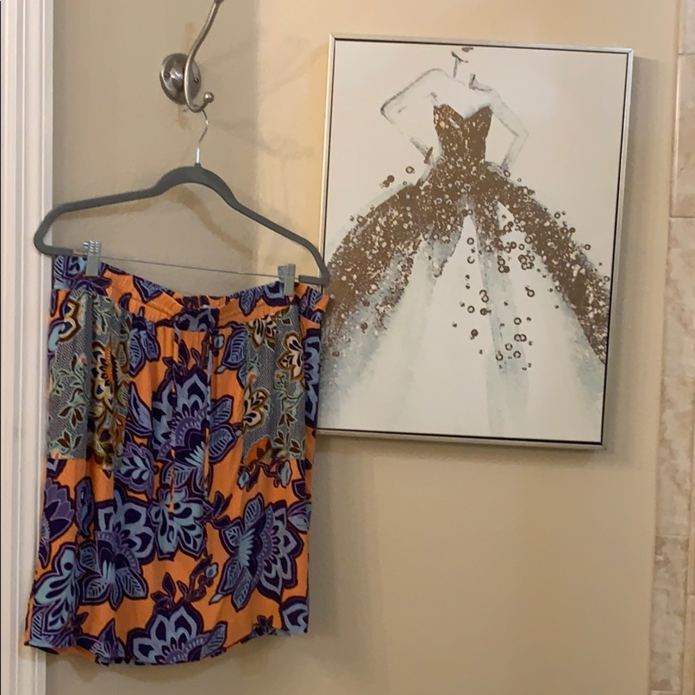 LOFT Printed Drawstring Skirt